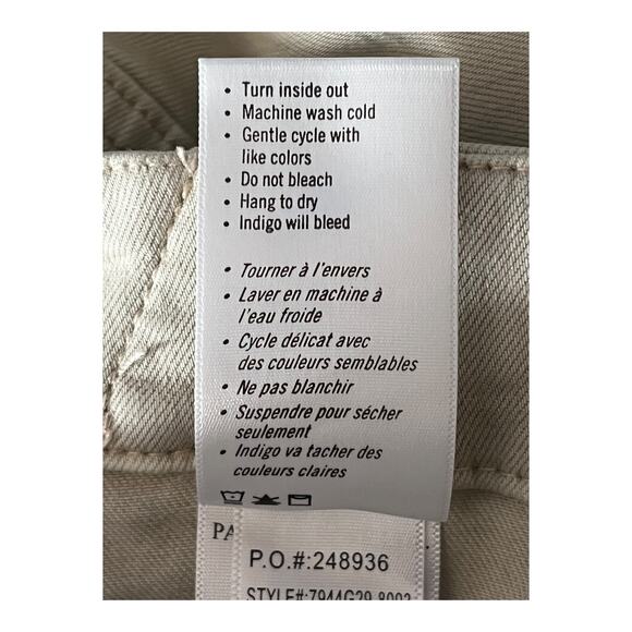 PAIGE Jeans Flaunt High Rise Slim Fit ankle beige size 34 - Picture 6 of 6